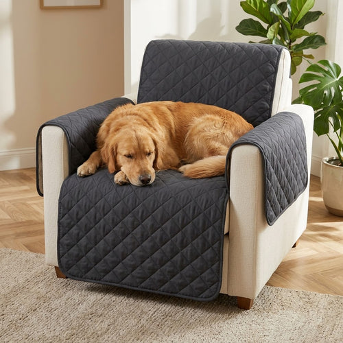 Le Jeté gris foncé sur un fauteuil 1 place, vue 2