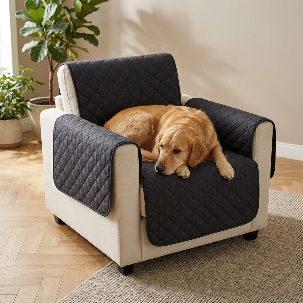 Le Jeté gris foncé sur un fauteuil 1 place, vue 5